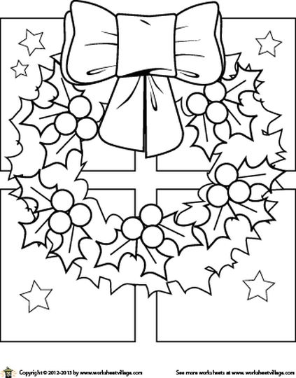 Christmas Wreath Coloring Pages - Part 1
